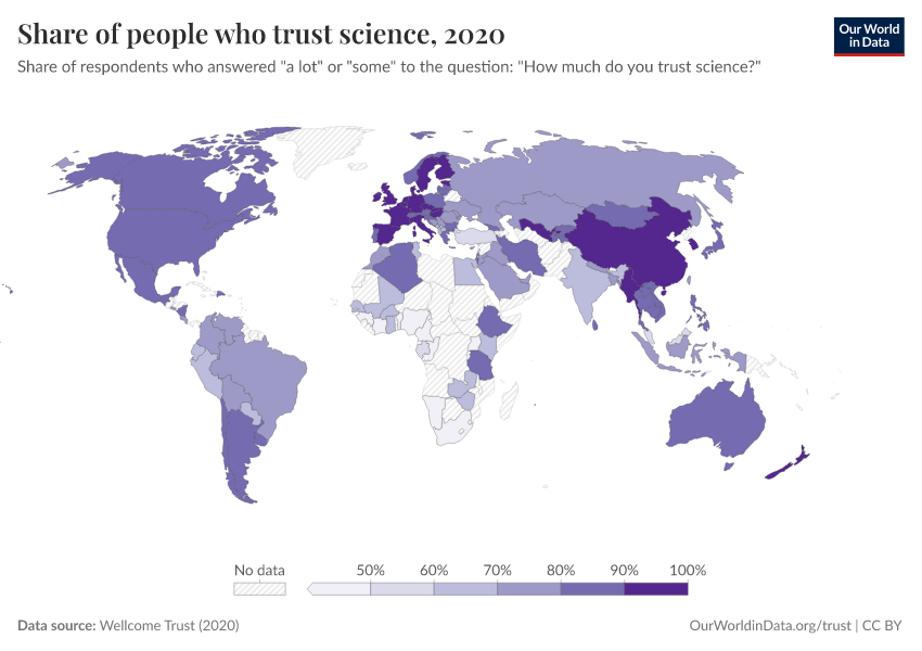 A thumbnail of the "Share of people who trust science" chart